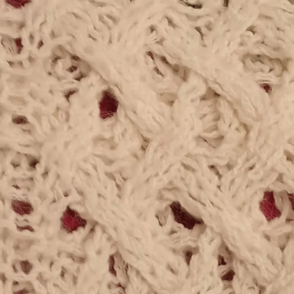 Free People Size S Cream Crochet Oversized Cropped Sweater - Picture 4 of 10